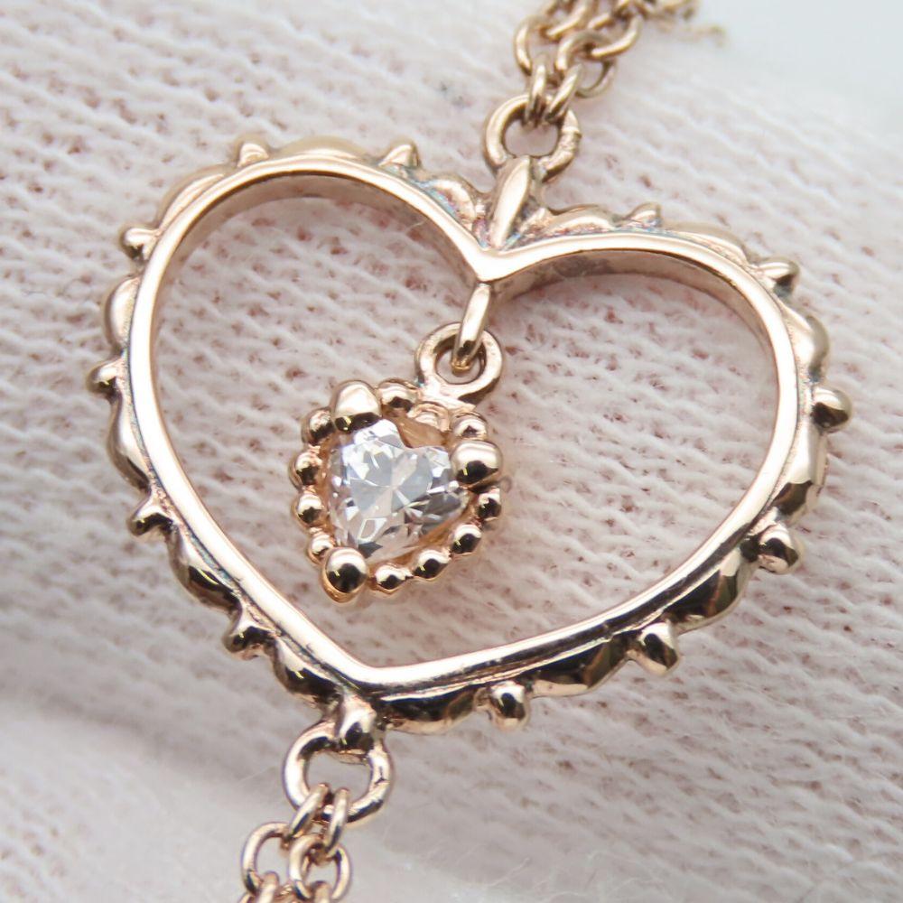 Used Samantha Tiara bracelet Double Silver/Rhinestone 2.3g Pink gold heart