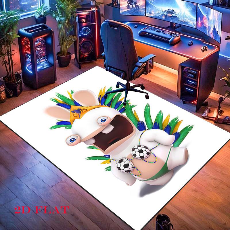 Rabbids Invasion Joy Carpet Rug for Living Room Bedroom Home Sofa Decoration,Kids play Nonslip Floor Mat