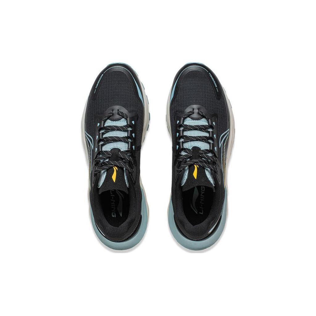 Li Ning Yufeng Fabric Cushioning Slip Resistant Abrasion Resistant Low top Running Shoes Men's Black Blue ARST055-1