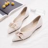 Pointed Female Autumn Versatile Flat-bottomed Explosion Late Evening Wind French Gentle Flat Shoes Female