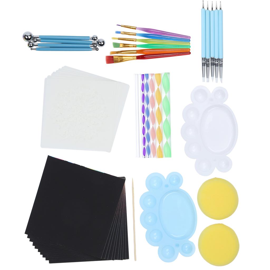 47Pcs Mandala Dotting Tools Set DIY Art Painting Template Mini Easel Accessories