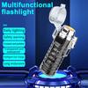 Multifunction Flashlight Life Waterproof Type-C Rechargeable Super Bright Portable Outdoor Fishing Hiking Camping Mini Igniter LED Torch
