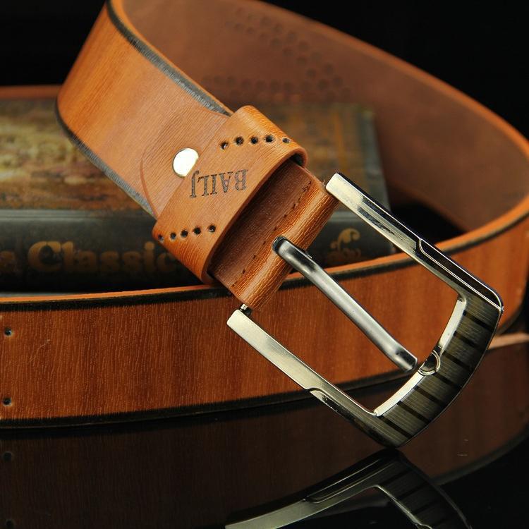 Pin Buckle Belt Clothing Accessories Men's Belt Retro Hollow Out Leather Fashion Leisure  Handmade