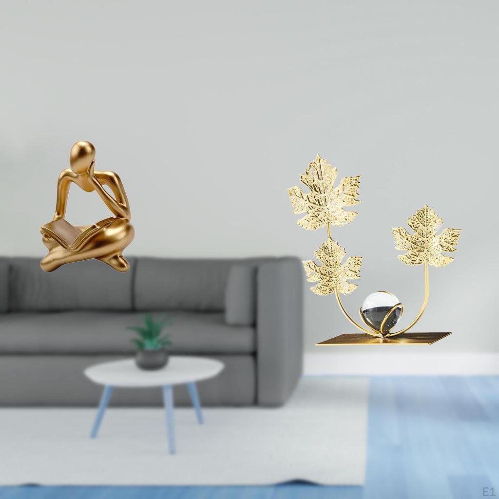 Abstract Thinker Leaves Statue Decoration for Tabletop Living Room Shelf Office Bookshelf Sculpture