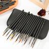 Wooden Handle Nail Drawing Brushes For Manicure Lines Painting Gradient Uv Gel Extension Builder Drawing Pen