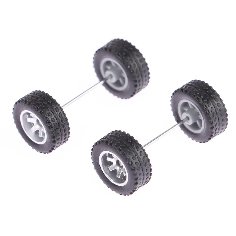

1/64 Model Car Wheels With Rubber Tires Plastic Basic Modified Parts срібний