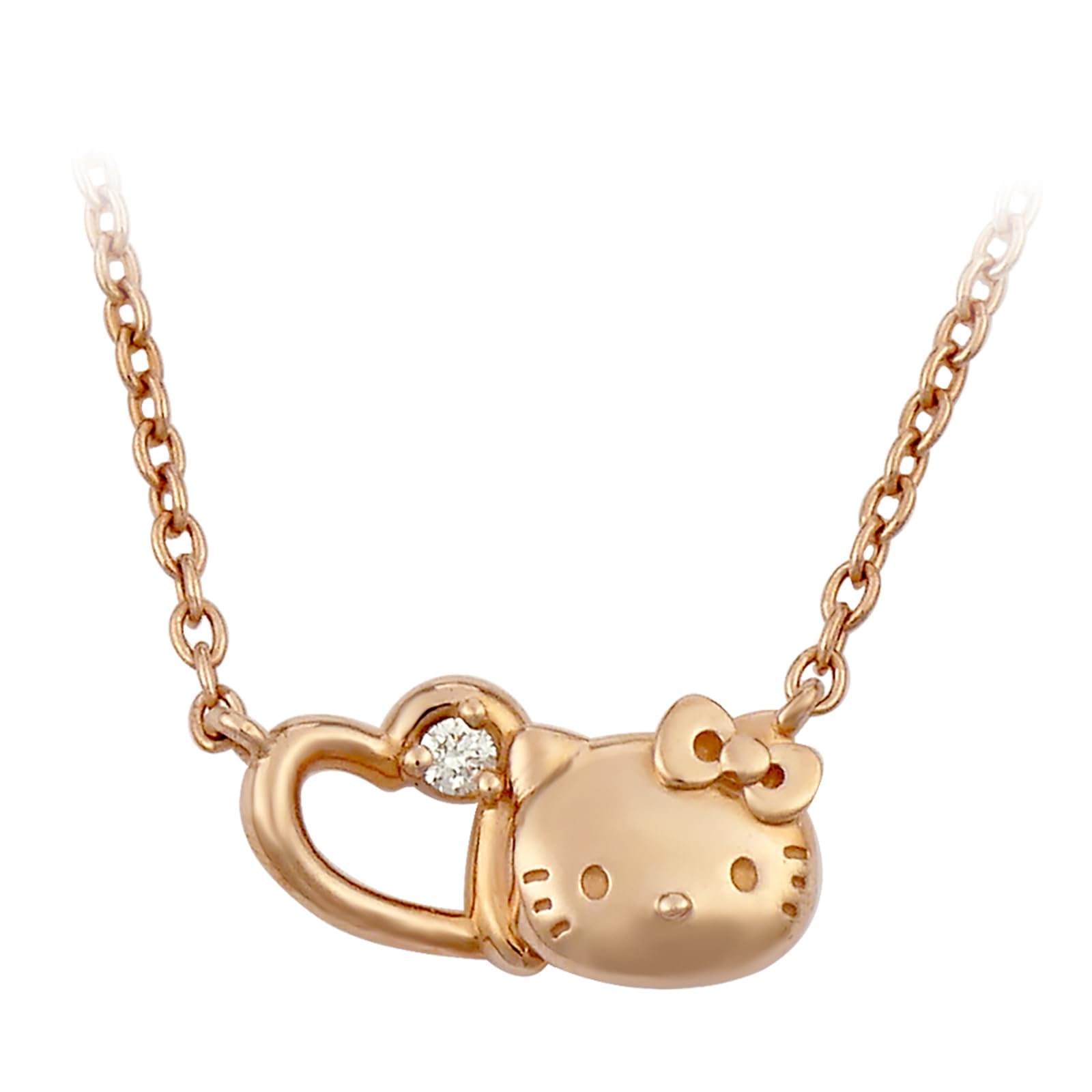 

Kitty 50th Petit Heart Necklace Jewelry Present Accessory [HELLO KITTY] [Hello Anniversary] Women s (Pink Gold)