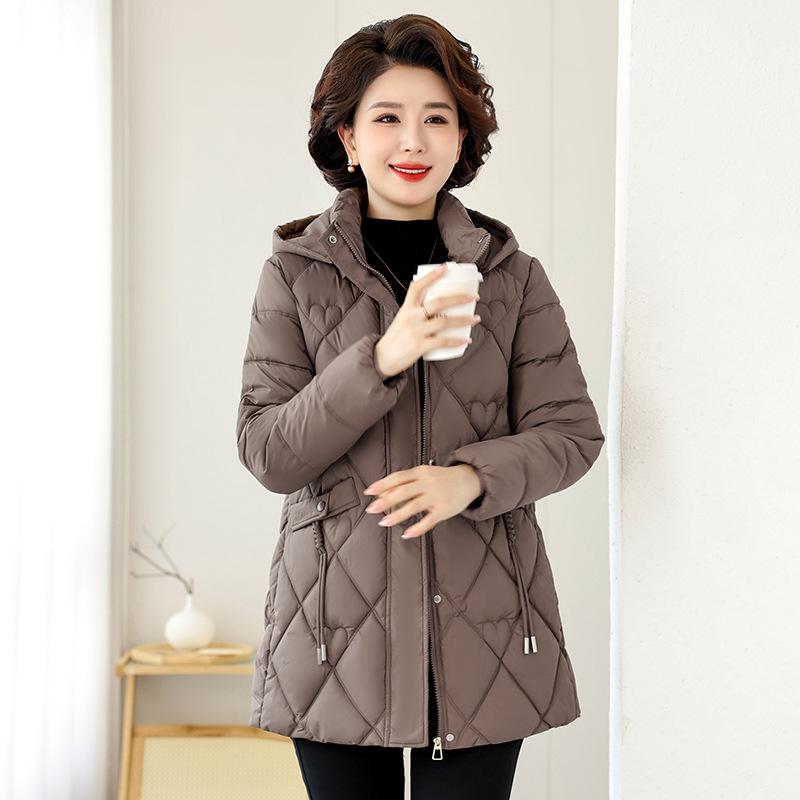 Modern Style, Middle-aged and Elderly Women's Winter Cotton Jacket, New Style, Wide Wife's Autumn and Winter Coat, Thickened