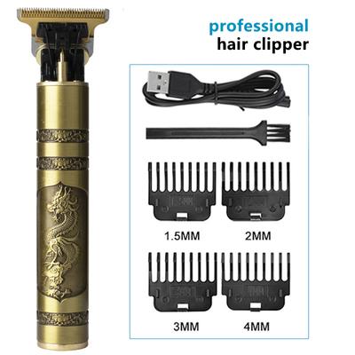 Vintage USB elektrický stroj na stříhání vlasů Dobíjecí zastřihovač vousů pro muže Barber Professional