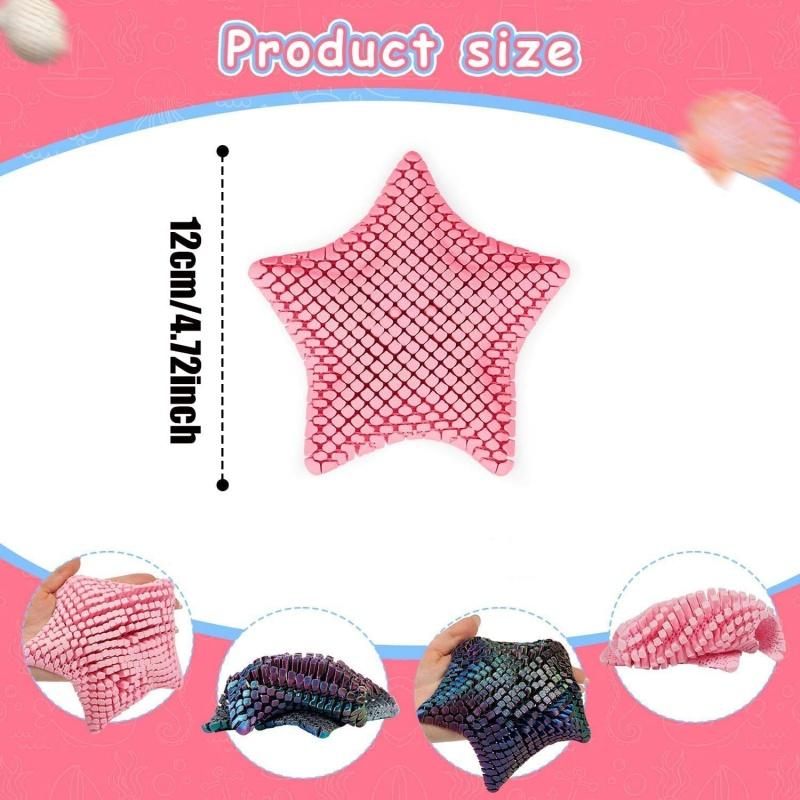 Drukowana 3D Miękka Rozgwiazda Flexibat Fidget Zabawka Biurkowa - Zabawna Dekoracja Biurkowa Rozgwiazda, Unikalna Dekoracja Biurkowa Elastyczna Rozgwiazda Prezent