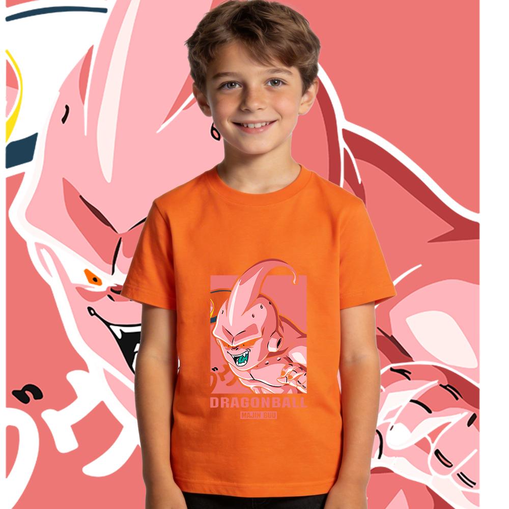 Dbz Majin Buu Anime Print Soft Cotton Kids T Shirt Boys Girls Casual Summer Top