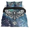 Lucifer Morningstar Set Copripiumino Satanico Set Biancheria da Letto Satanica Dimensioni Matrimoniali Queen Size, Copripiumino Trapuntato Gotico con Teschio