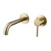 Brushed SUS304 Stainless Steel Concealed Basin Faucet Wall-Mounted Single-Handle Hot Cold Mixer Tap for Bathroom