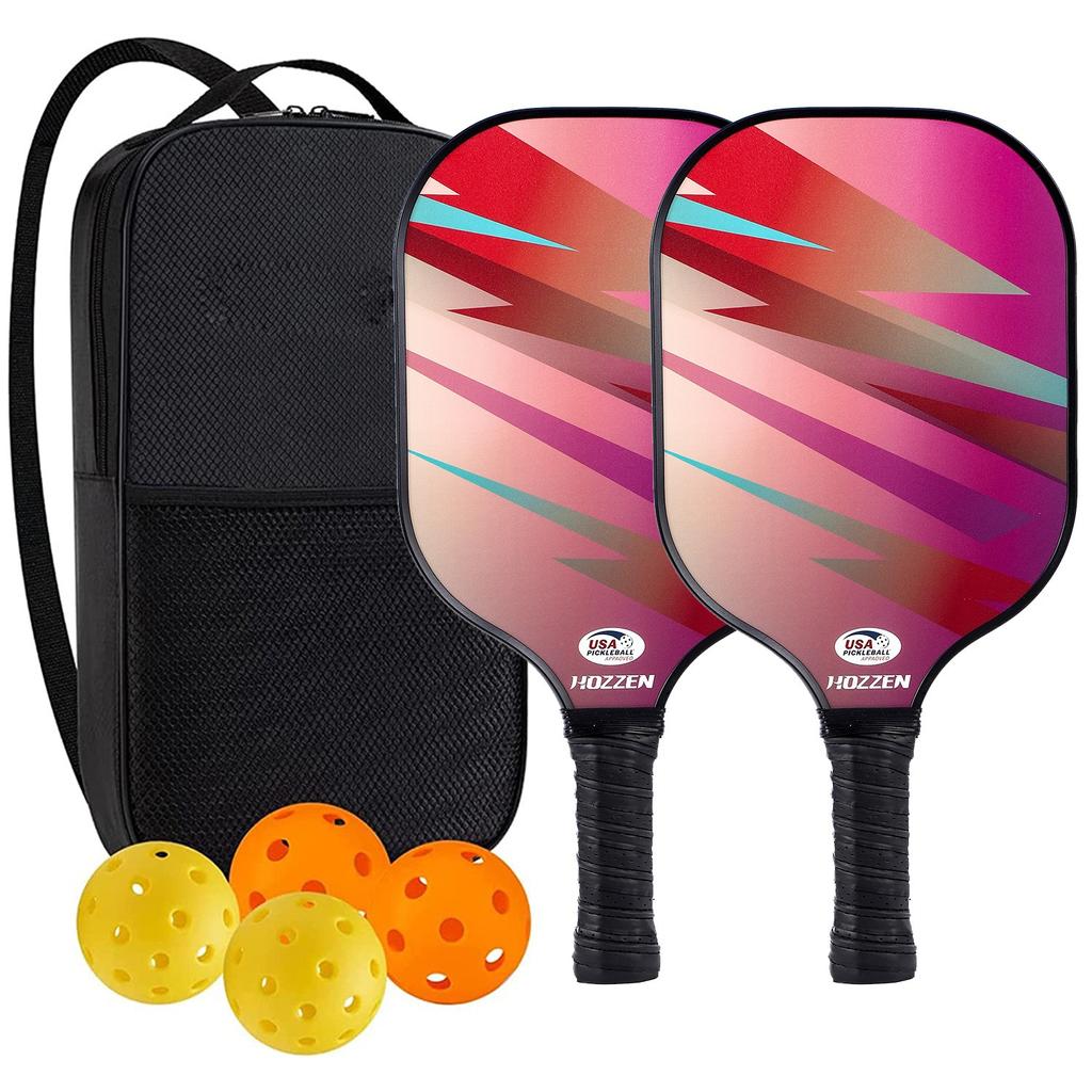 Pickleball-Schläger 2er-Set, Fiberglas-Pickleball-Set mit Pickleball-Schlägern und Tragetasche, Pickleball-Geschenke für Anfänger, Pickleball-Schläger-Set