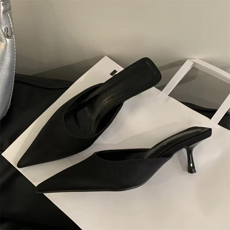 Eilyken Elegant Leopard Print Women Slipper Spring Pointed Toe Thin Low Heel Sandal Ladies Mules Shoes Zapatos Mujer