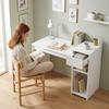 Computer Desk, Drawer and Shelf, CPU Holder, 108 x 50 x 82 cm, White