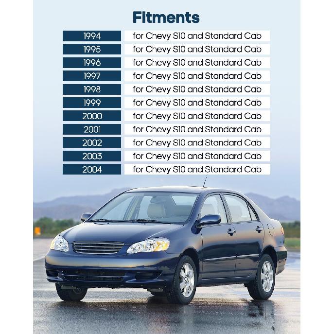 ECCPP Exterior Door Handles 1994-2004 for Chevy S10 and Standard Cab Outer Replacement Front Driver Left Passenger Right Door Handles 2pcs Black