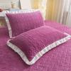 Velvet Pillowcase Autumn Winter Pillow Cover with Pleated Edge Skin-friendly Pillow
