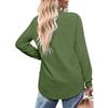 Women's Casual Fashion Round Neck Loose T-Shirt Solid Colour Long Sleeve Top