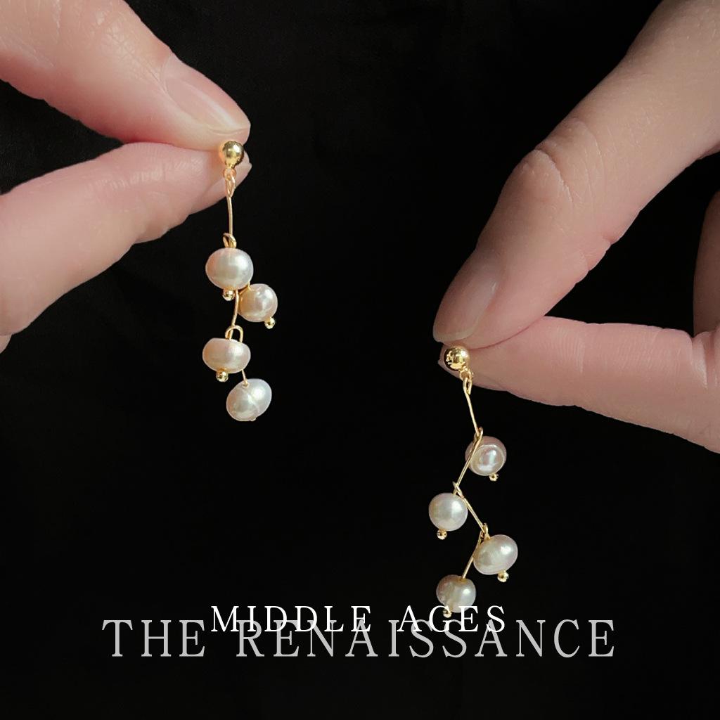 Созвездие~ Серьги-кисточки из пресноводного жемчуга Французские ретро-серьги Серьги