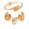 Gold Water Drop Jewelry Set: Bracelet, Ring & Earrings - Elegant Light Luxury Design