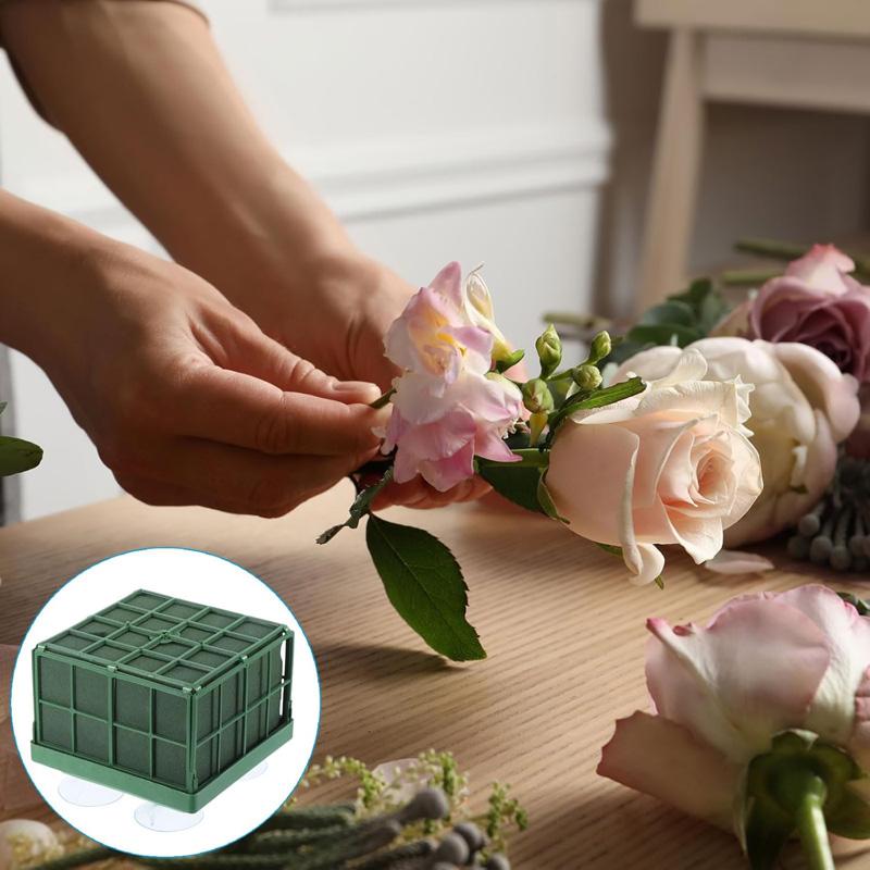1/2 SZT Kwadratowa Klatka z Gąbki Florystycznej Uchwyt na Kwiaty Gąbka Florystyczna do Świeżych Kwiatów Klatka Miska na Element Centralny Stołu Kompozycja Florystyczna