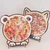 Animal Puzzle Cat Wooden Puzzle Dog Unique Irregular Puzzle Cat-shaped Jigsaw  Birthday Xmas Gifts