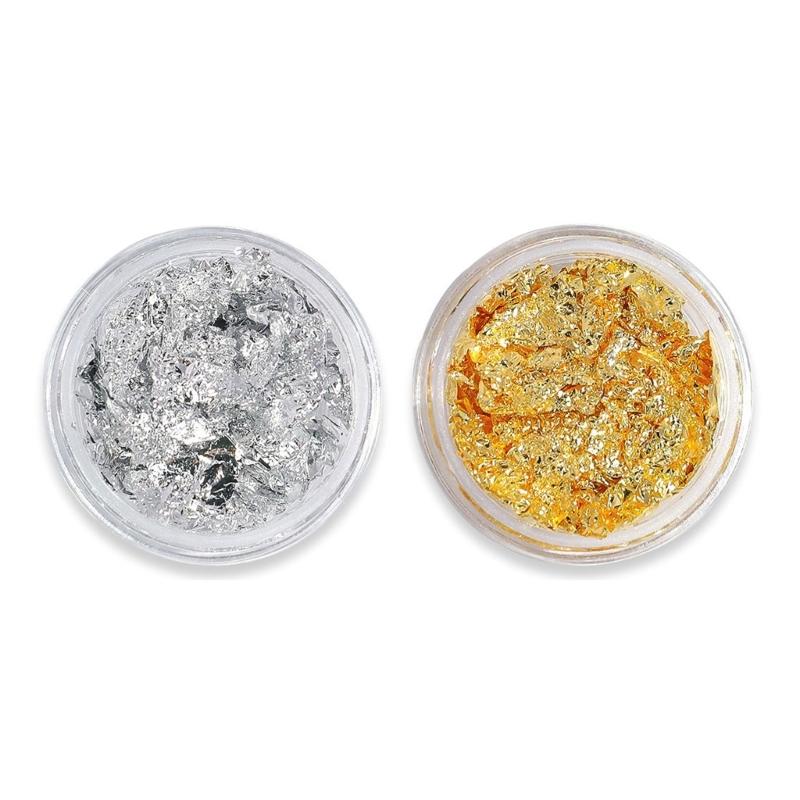 Gold Silver Irregular Aluminum Foil Paper Nail Art Sticker 3D Glitter DIY Manicure UV Gel Polish Nail Decoration Tools 1
