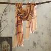 Pure Linen Plaid Scarf Women'S Light And Breathable Japanese Sweet Style Women'S Shawl Silk Scarf
