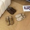 Womens Flat Platform Loafers Fall Casual Round Toe Slip-On Shoes Petite Women Solid Color