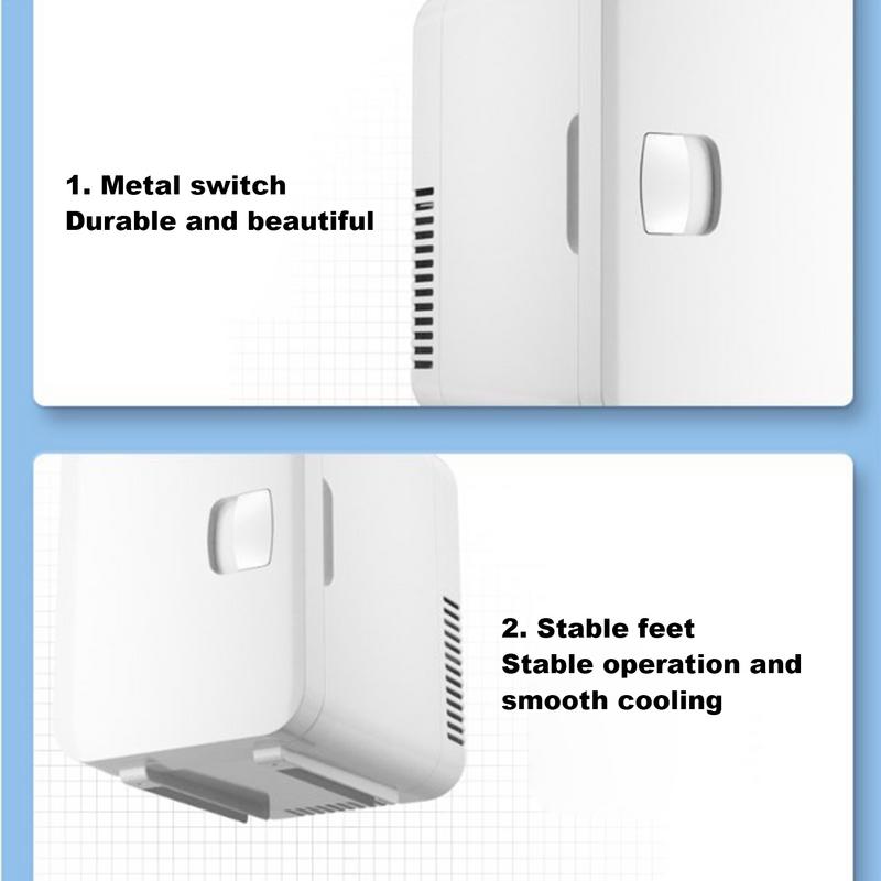 Mini refrigerador portátil para coche de 12 V y 6 L para oficina, dormitorio, camping, ahorro de energía, dispositivos electrónicos.