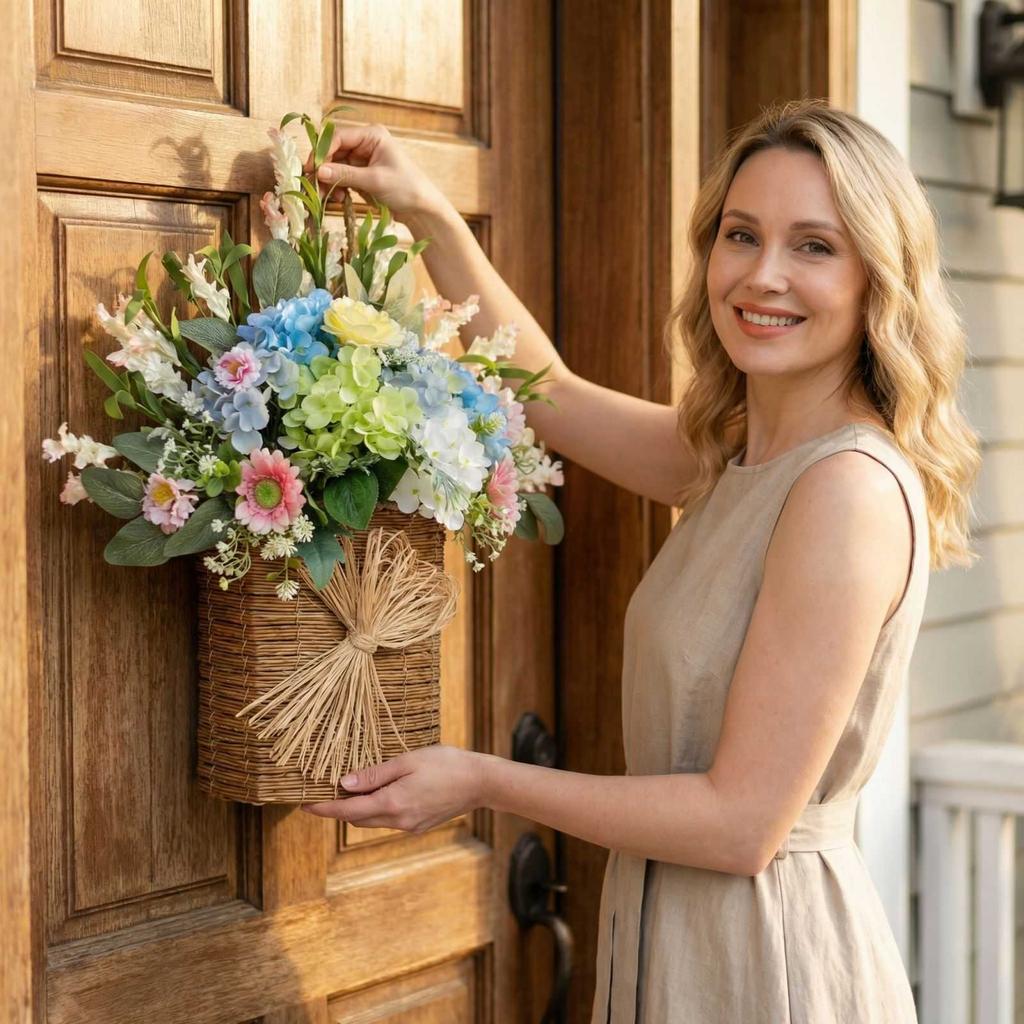 Spring Floral Wreaths, Baskets, Home Decorations, Front Door Hanging Wreaths