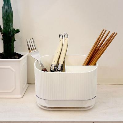 Readybox Nordic Multi-holder Drainable Cutlery Container, White, 1 Piece, Korean Popular Tableware