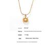 Sunflower Pearl Choker Necklace, 18K Gold-Plated Stainless Steel, Non-Fading Jewelry for Women