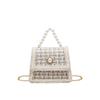 Women's Autumn & Winter Mori-Style Knitted Wool Bag with Pearl Lace and Chain