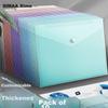 Pack of 10 A4 Button Closure Morandi Color File Folders, Thick Waterproof Exam Paper Document Storage Pouches, Office File Folders