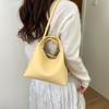 Pu Textured Bucket Bag With Magnetic Closure For Casual Daily Use