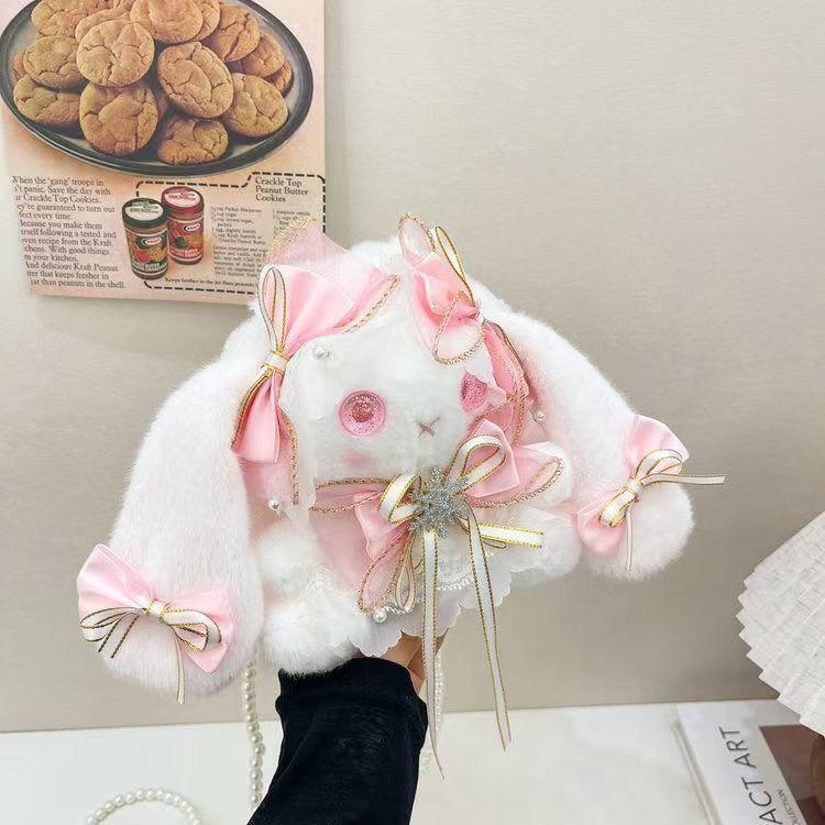 Light Luxury Super Cute Rabbit Plush Doll Crossbody Bag, High-value Cartoon Backpack, Ideal Birthday Gift