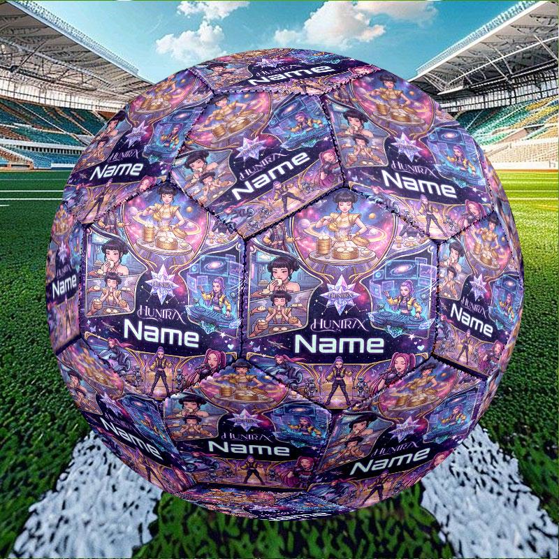 Custom Name Personalized Kpop Demon Hunter Print Size 5 Soccer Ball Training & Match Football, for Team, Kicking, Gift for Football Enthusiasts