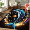 1pc Cute Dolphin Print, Design Indoor Area Rug - Soft, Anti-Slip, and Durable Gaming Room Decor for Bedroom