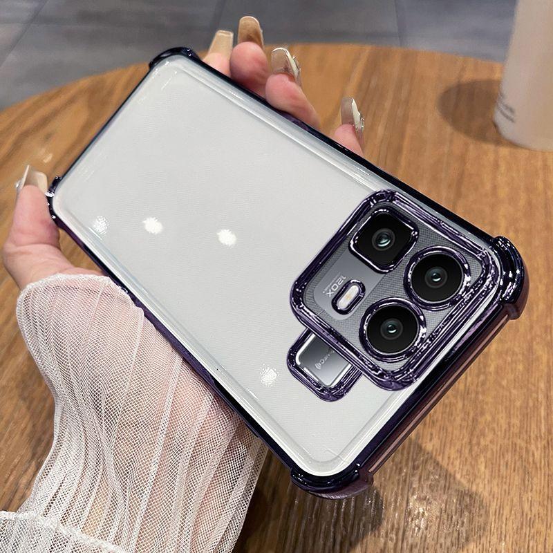 For Infinix Note 60 Pro Case Luxury Plating Clear Four-corner Bracket Protection Cover For Infinix Note 60 60Pro Shell Bumper
