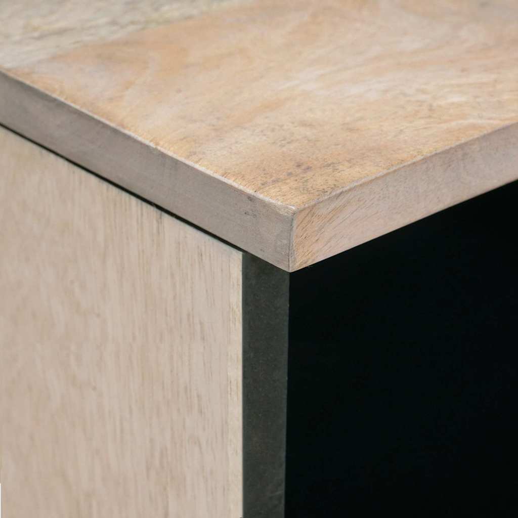Coffee Table Bleached White 80 x 54 x 40 cm Solid Mango Wood
