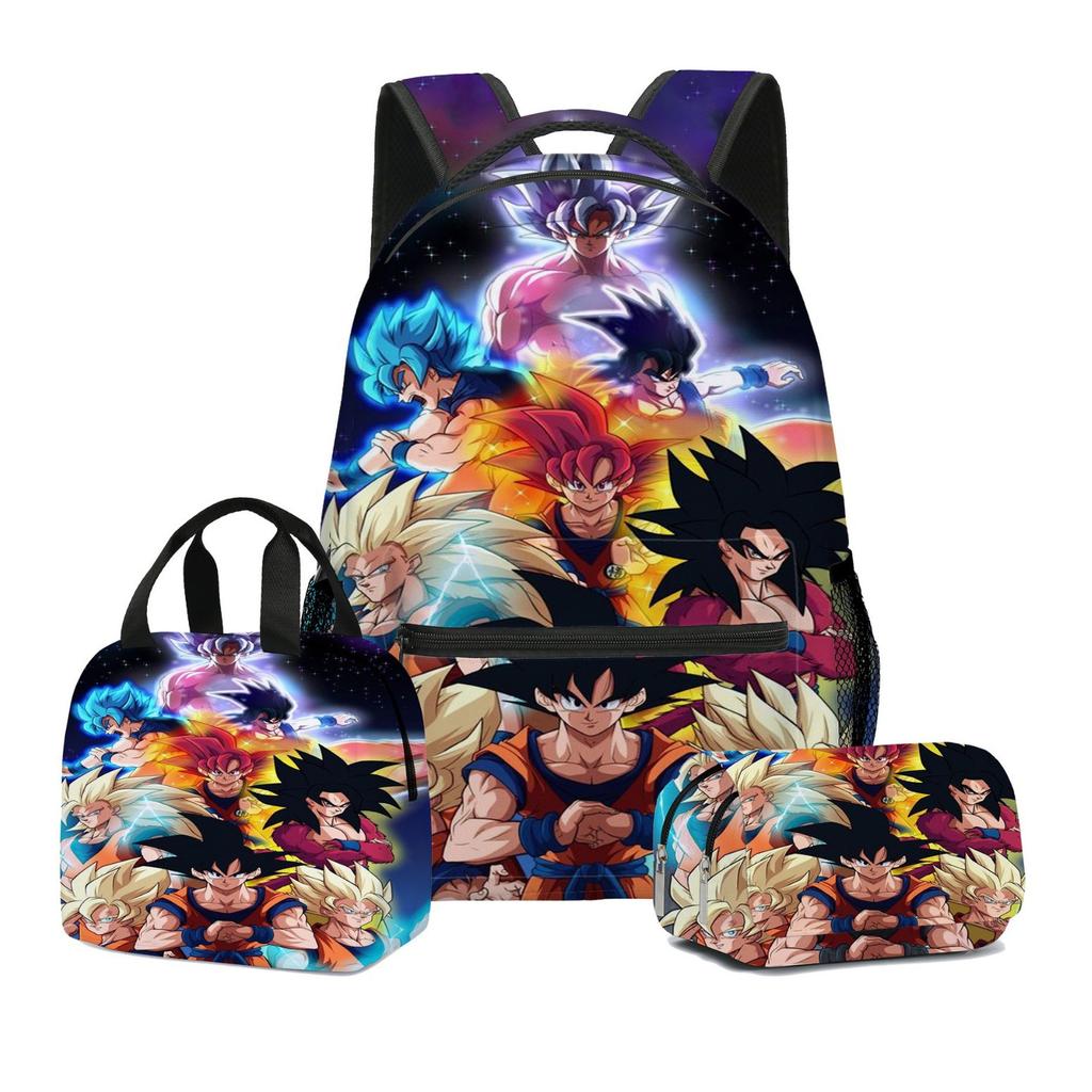 Dragon Ball Dragonbal Three-Piece Set, Primary And Secondary School School Bag, Children'S Backpack, Lunch Bag, Pen