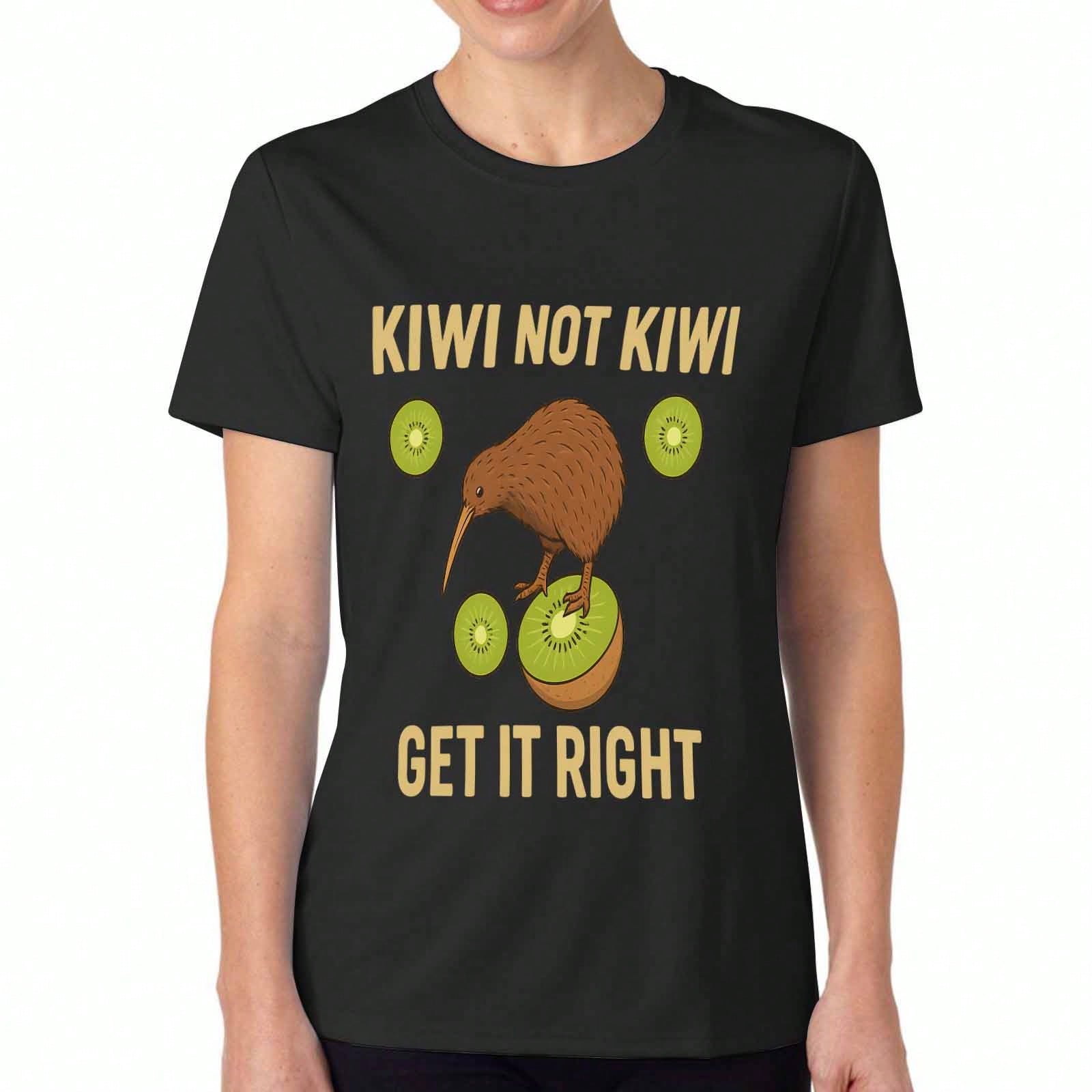 Kiwi Bird Not Kiwi Fruit Women s Cotton T Shirt, Premium Quality Print, Durable, Casual Fashion. Fun Kiwi And Fruit Design, Comfortable And Stylish, P S разноцветный