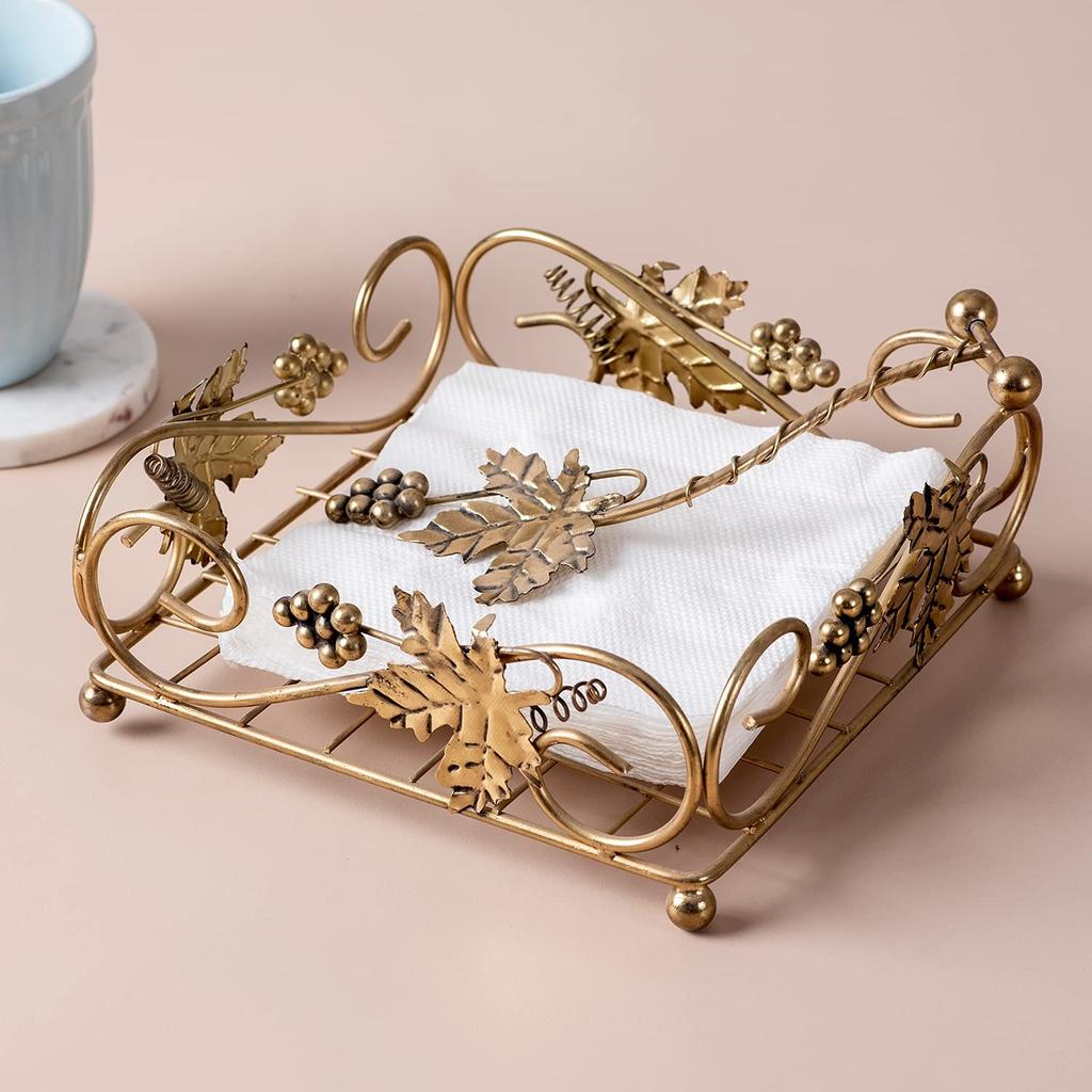 Napkin Holder, Metallic Tissue Paper Holder (Gold), Nestroots
