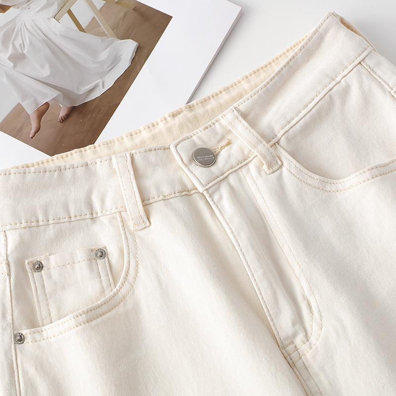 Women's White High-Waisted Wide-Leg Cropped Jeans - Summer 2025 Collection