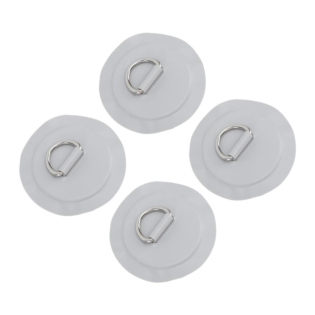 D Ring Patch Round Lightweight D Ring PVC Patch for Inflatable Boat Surfboard Stand Up Paddleboard 4pcs Gray