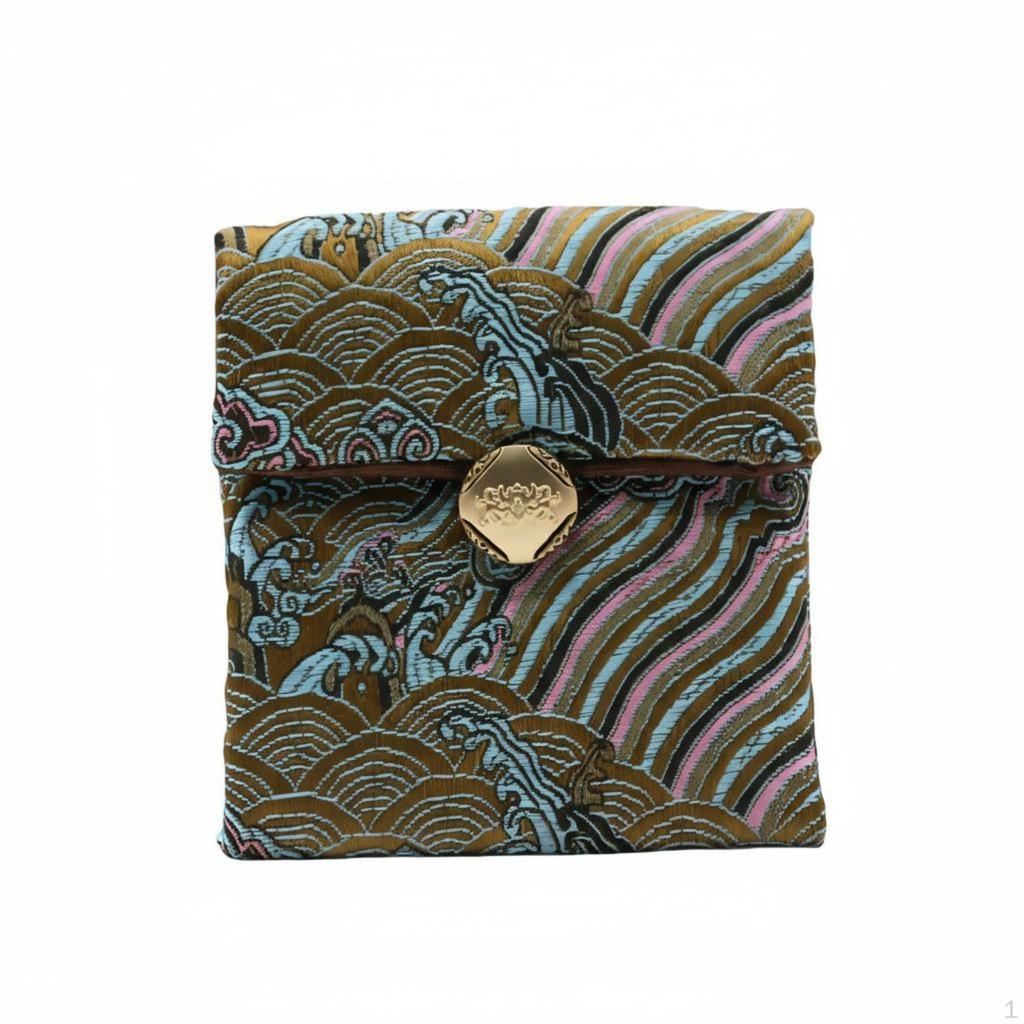 Chinese Design Jewelry Pouch Handmade Embroidered Bag Versatile Silk for Gift