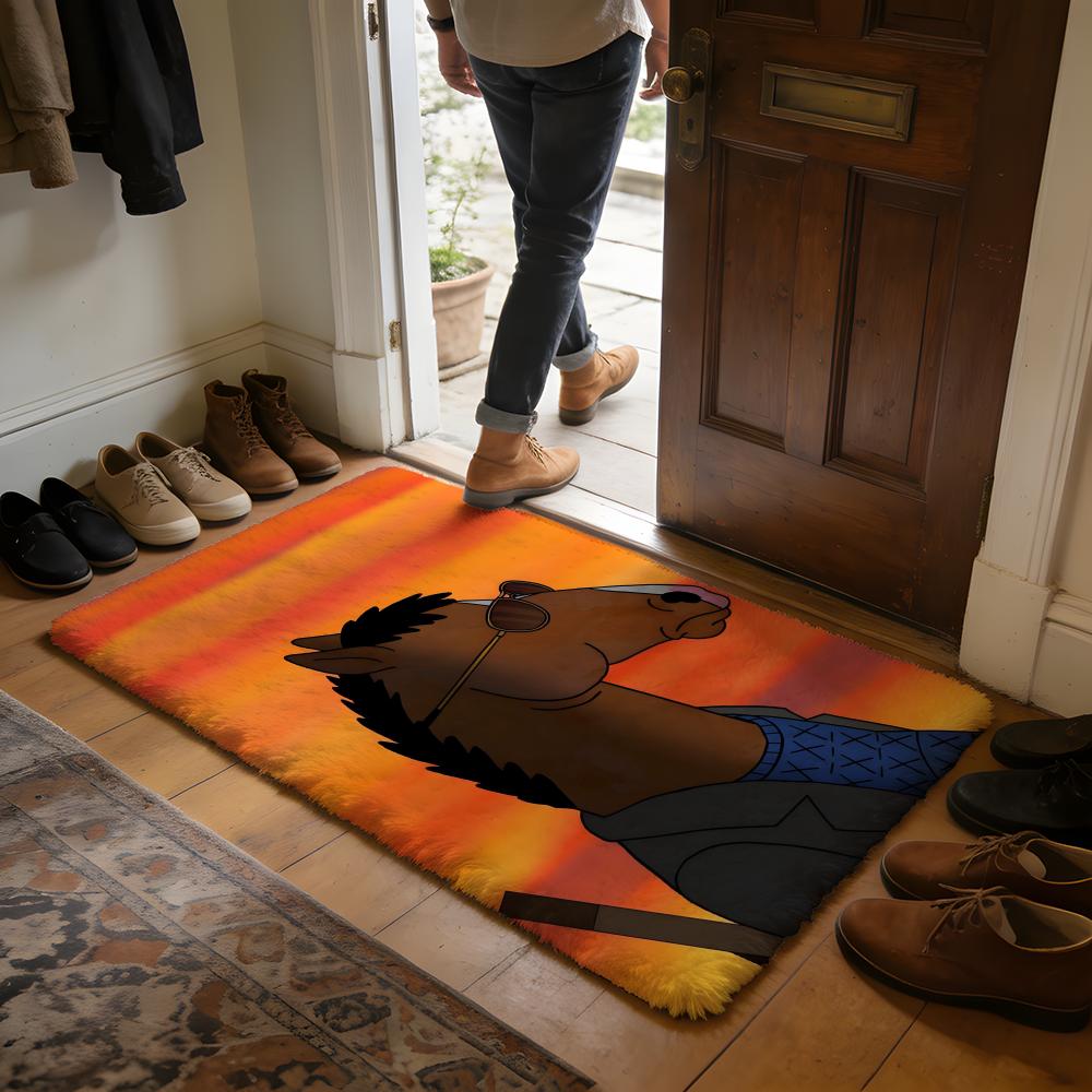 Funny BoJack HHorsemans Floor Mat Soft Flannel Absorbent Mat Non-Slip Rug Home Bedroom Bathroom
