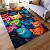 Colorful Cartoon Cats Pattern Carpet for Living Room or Bedroom Decor Suitable for use as an anti-slip for living room bedroom sofas